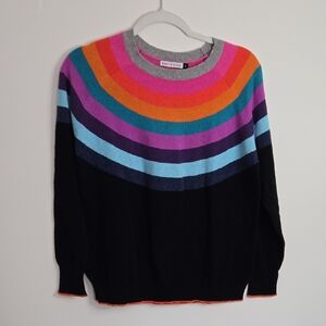 Zaket & Plover Striped Multicolor Crewneck Sweater Cashmere Cotton
